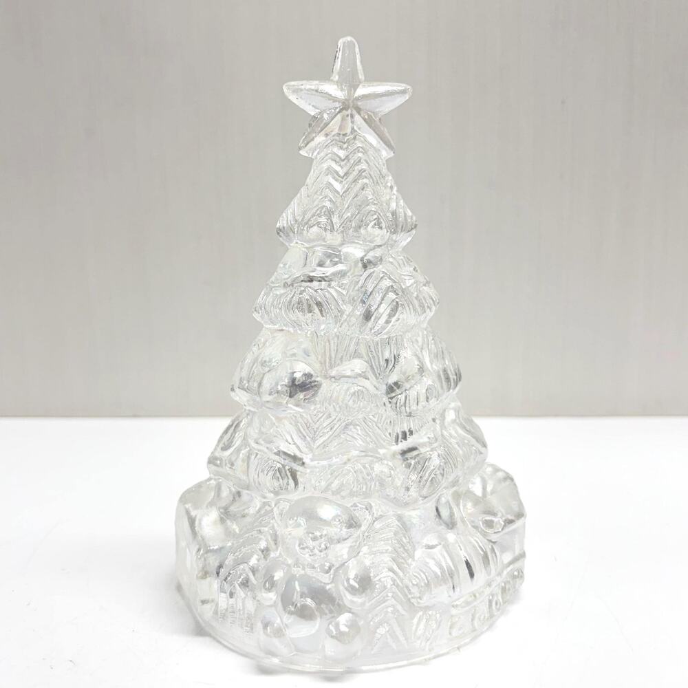 Vintage Iridescent Glass Christmas Tree Figurine